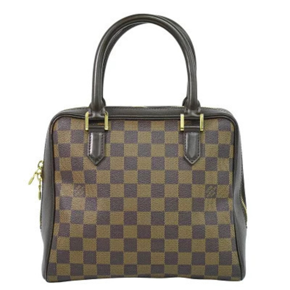 Louis Vuitton LV Brera Damier Top Handle Bag Canvas Leather Ebene Brown